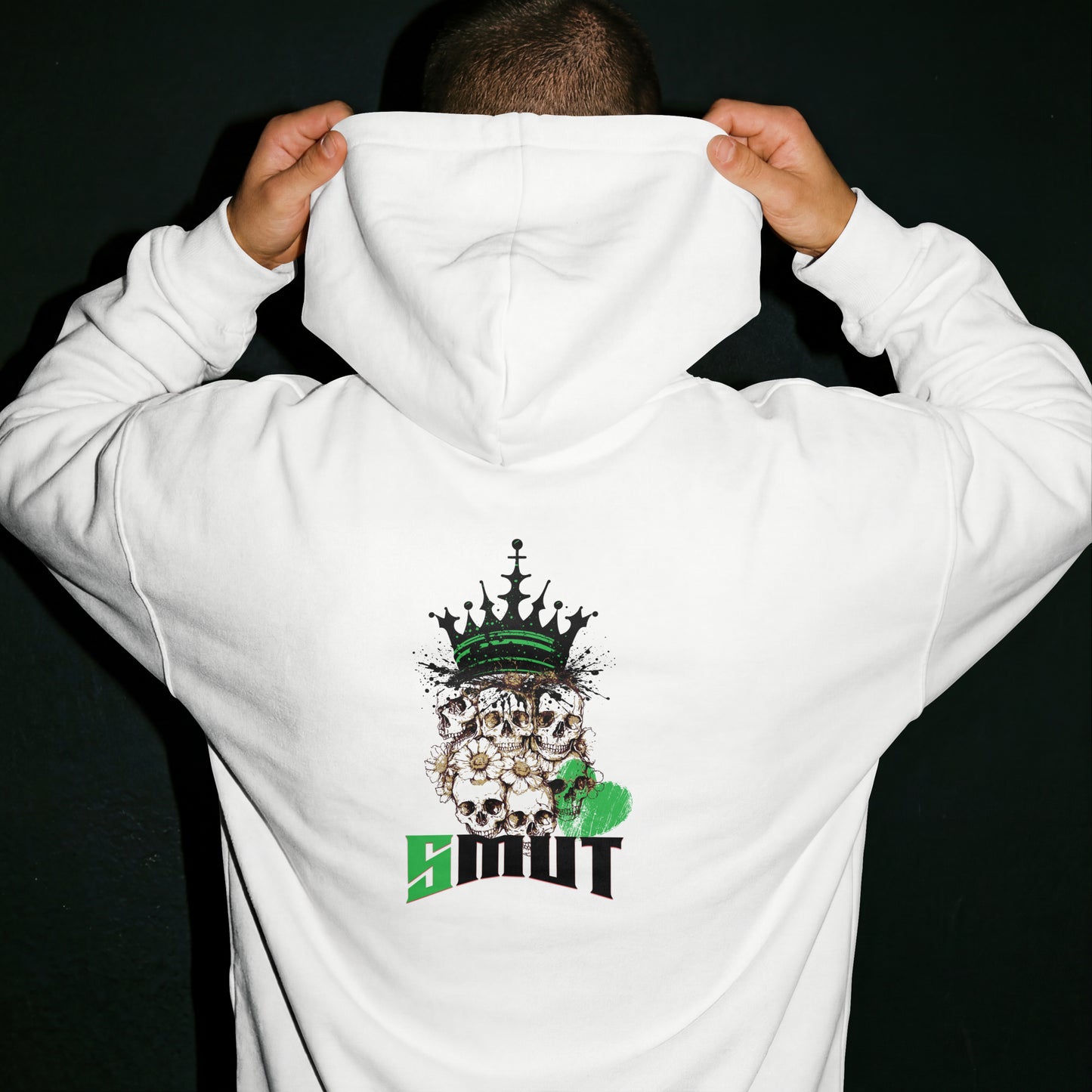 SMUT - Premium White Hoodie - Skulls group