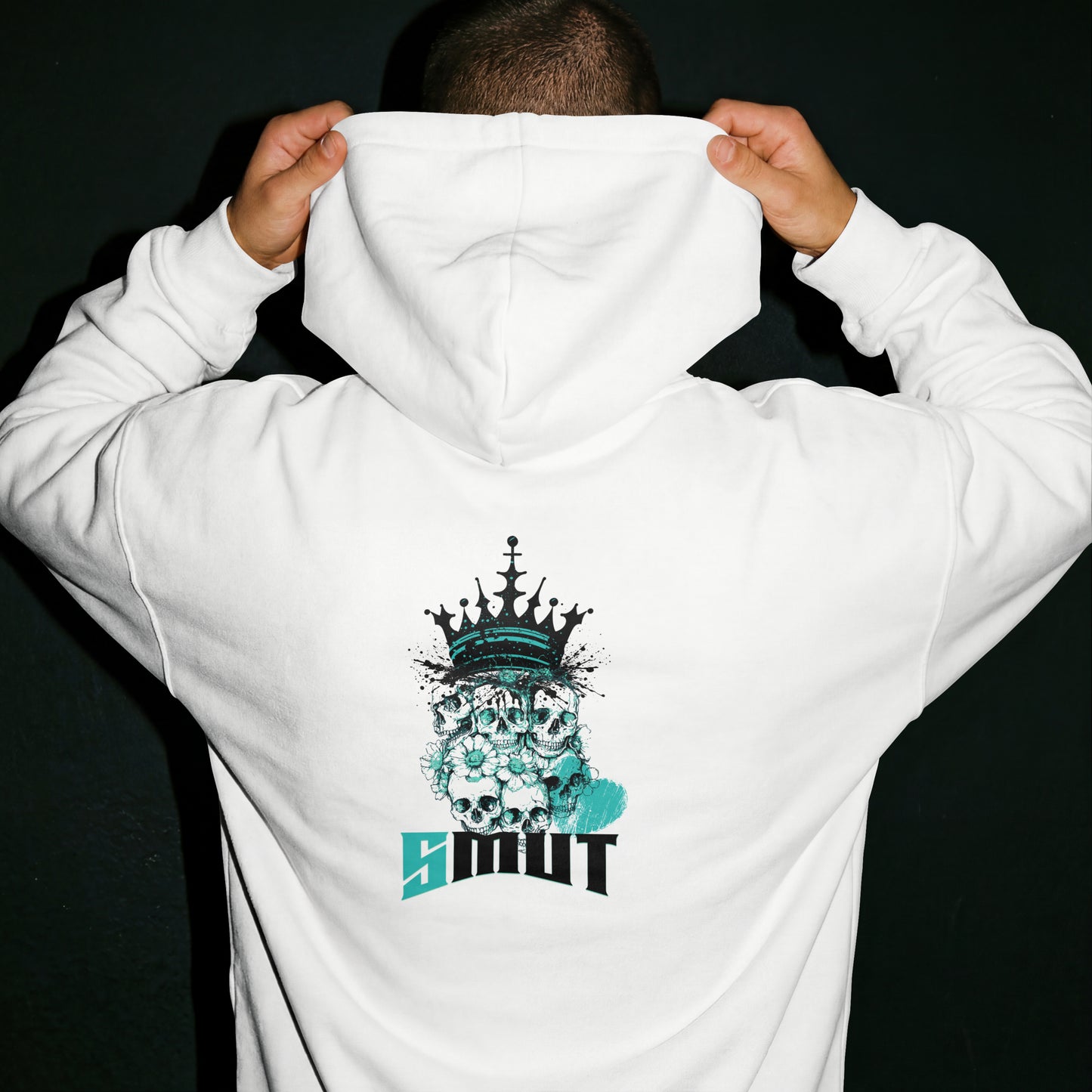 SMUT - Premium White Hoodie - Skulls group