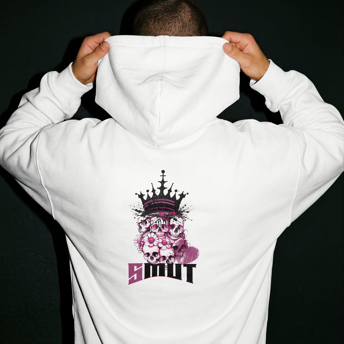 SMUT - Premium White Hoodie - Skulls group