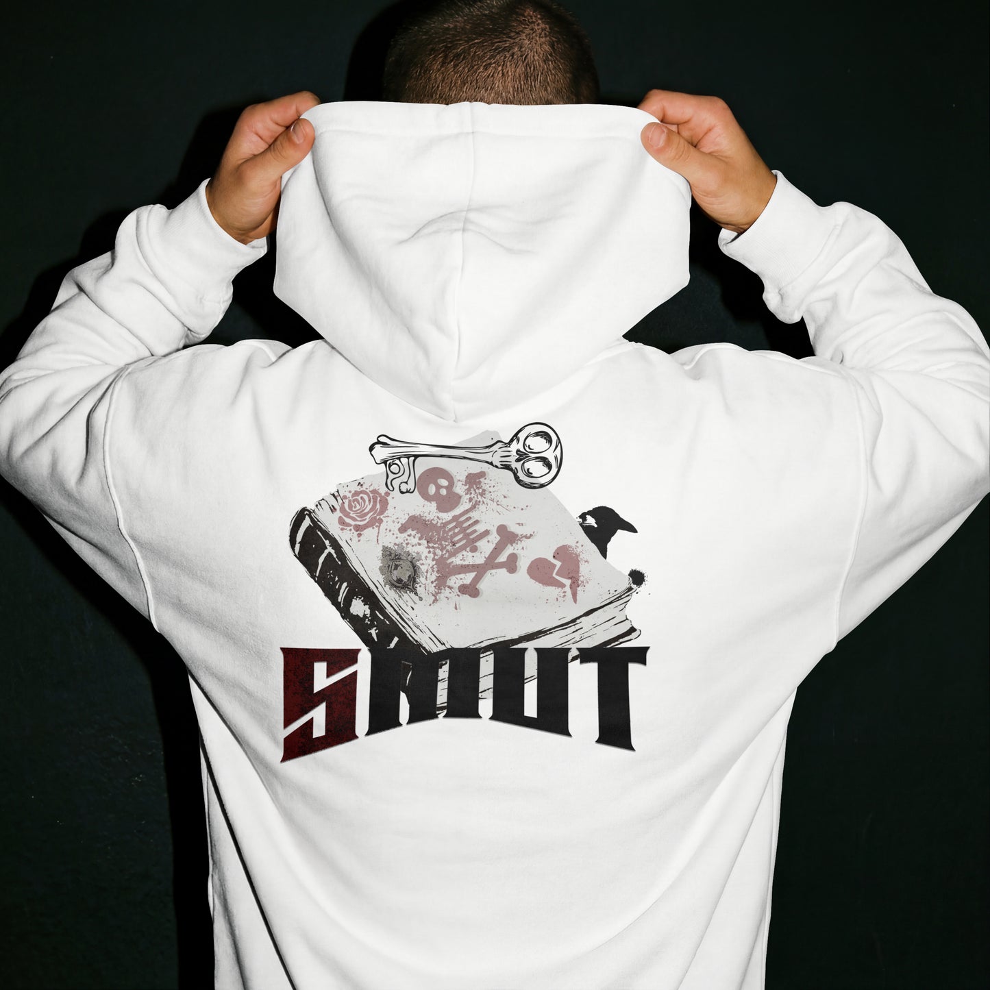 SMUT - Premium White Hoodie - The Book