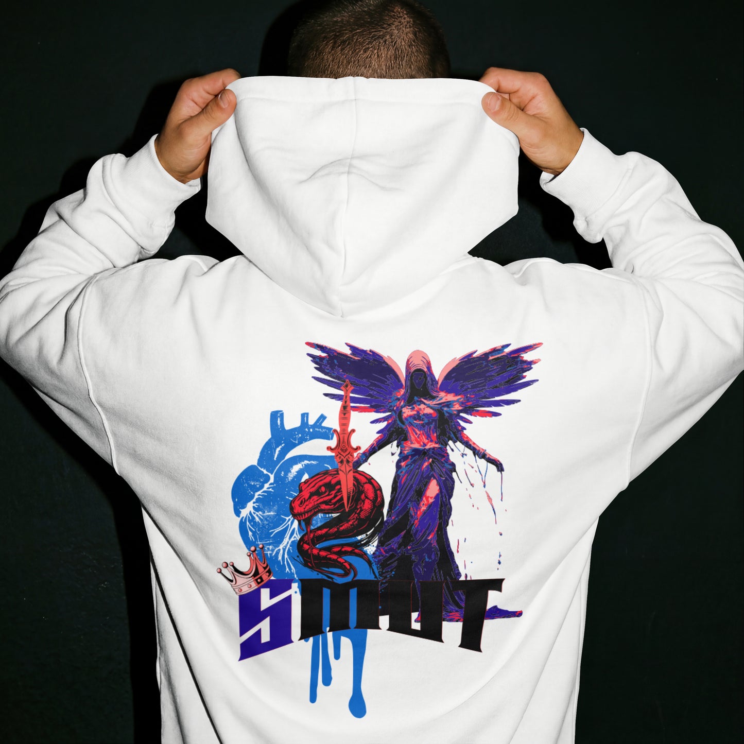 SMUT - Premium White Hoodie - Angel