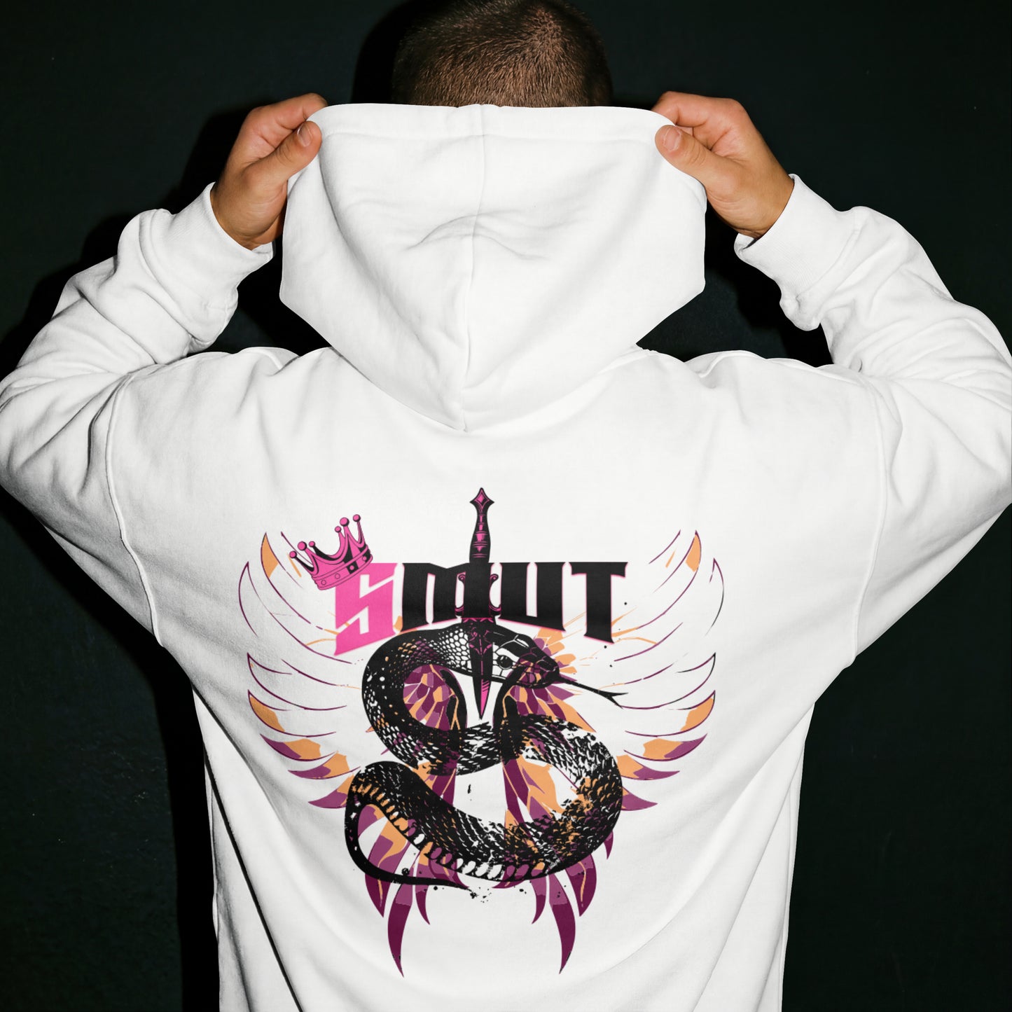 SMUT - Premium White Hoodie - Wings