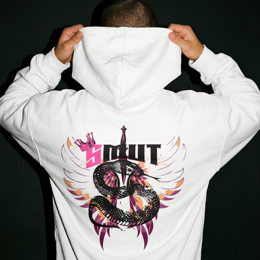 SMUT - Premium White Hoodie - Wings