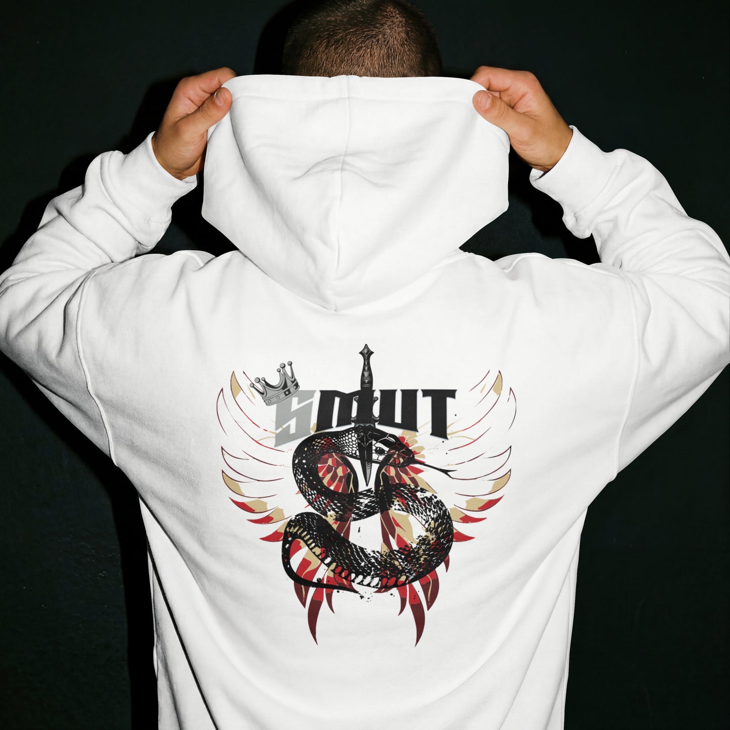 SMUT - Premium White Hoodie - Wings