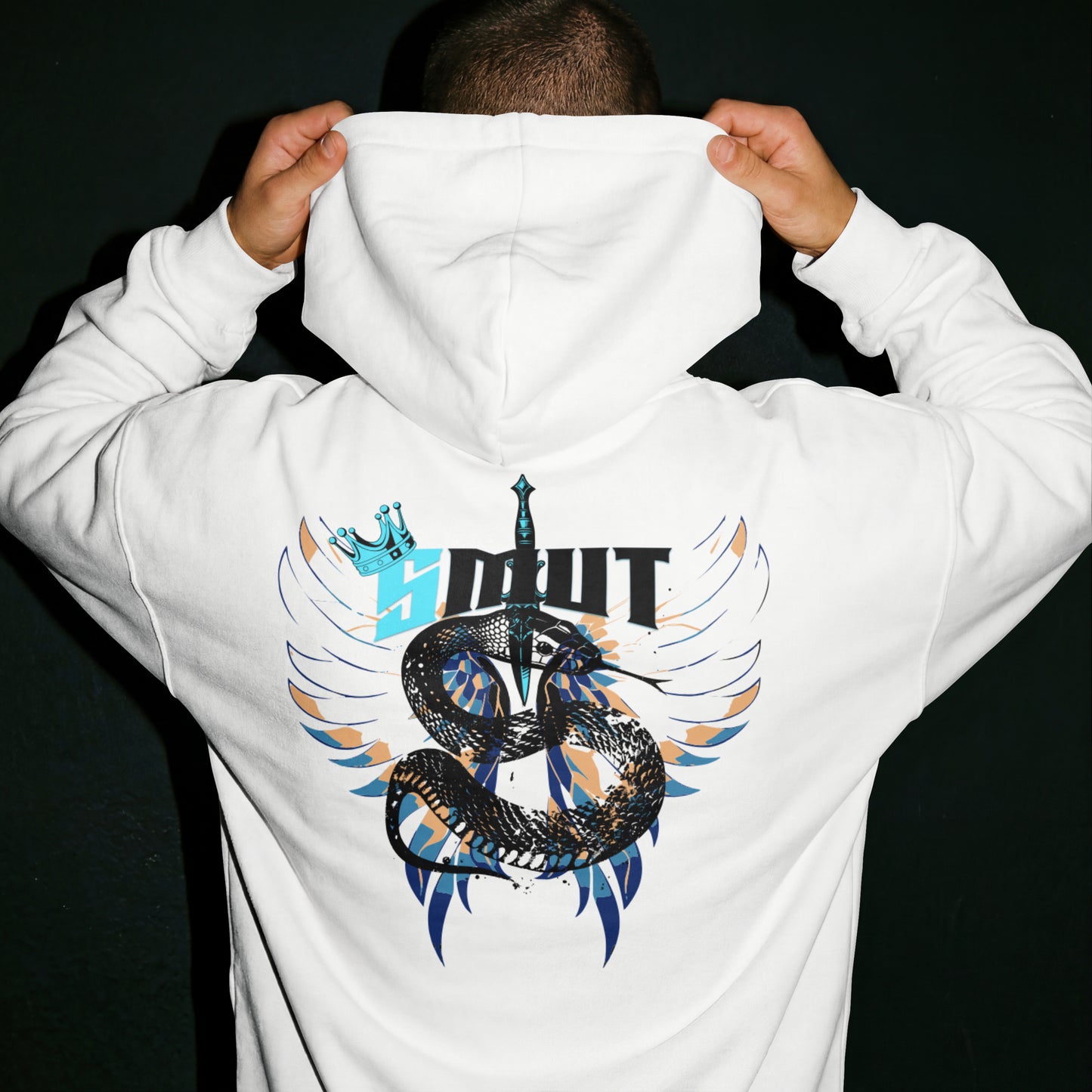 SMUT - Premium White Hoodie - Wings